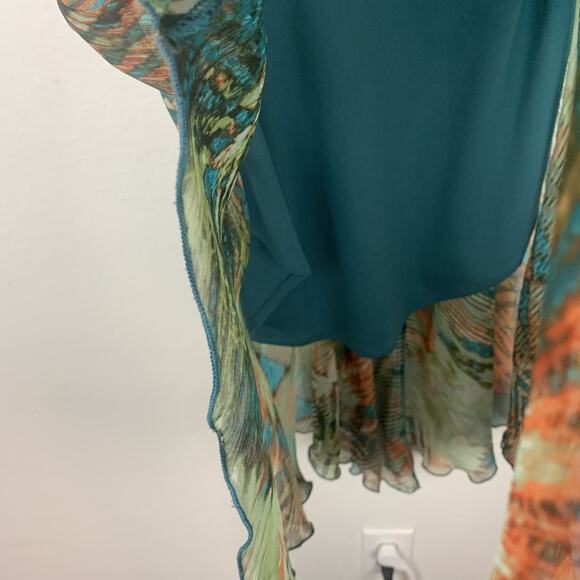 Y2K‎ Dressbarn Dress Womens 10 Babydoll Fairycore Asymmetrical Hem Boho Colorful - Picture 4 of 10